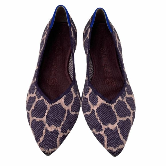 Rothy's The Point in Violet Giraffe Pointed Toe Flats - 9.5 EUC - Picture 1 of 6